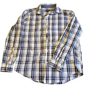 George Button Down Shirt Mens Small 34-36 Slate Blue Combo GM47Y034 Workwear